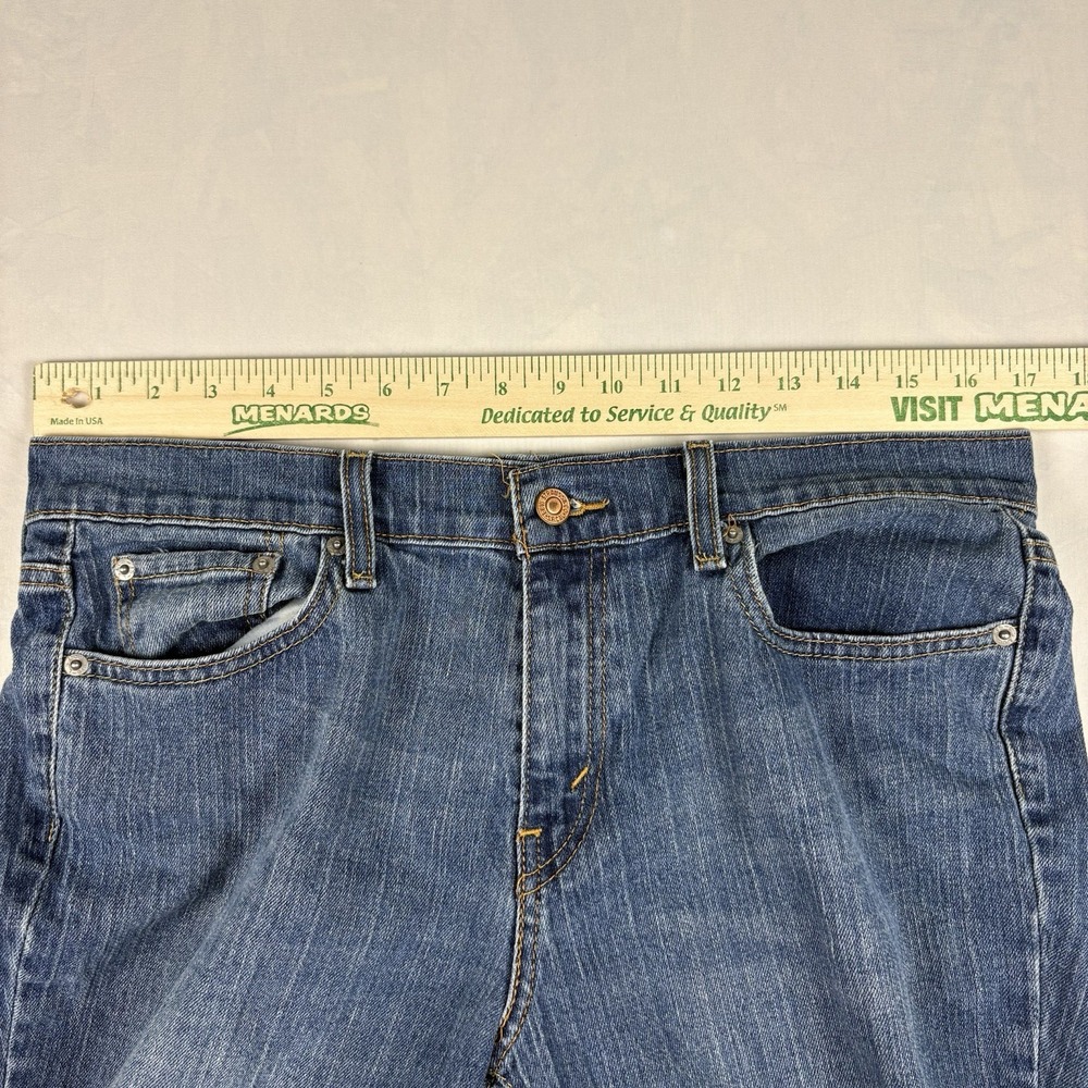 Levi's 505 Straight Leg Jeans Womens 12 Medium 34x29.5 Medium Wash Stretch - Picture 8 of 9